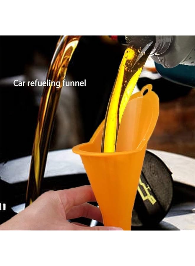 KASTWAVE Car Refueling Long Funnel Kit - 6 Pcs Plastic Automotive Universal Gas Funnels, Portable Gasoline Engine Fuel Funnel For Car And Motorcycle - Image 3