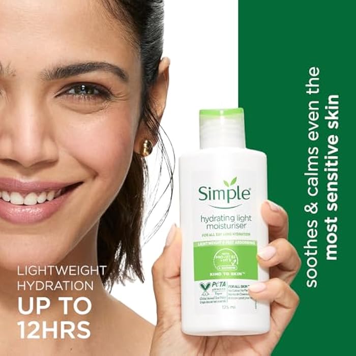Simple Kind to Skin Hydrating Light UK’s #1 Facial Skin Care brand* Moisturiser for 12-hour Moisturisation 125 ml - Image 2