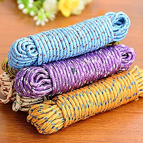 First Front Cloth Line For Drying Clothes Nylon Cotton Rope 10 Mtr Pack of 6 Multicolour - Image 1