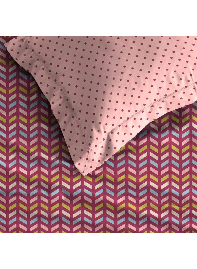 Trident Bedsheet Set - Urban Comfort Collection, 100% Cotton Bedsheet for Double Bed (1 Queen Size Bedsheet with 2 Pillow Covers) Superior Softness, 144 Thread Count - Party Mood Pink - Image 3