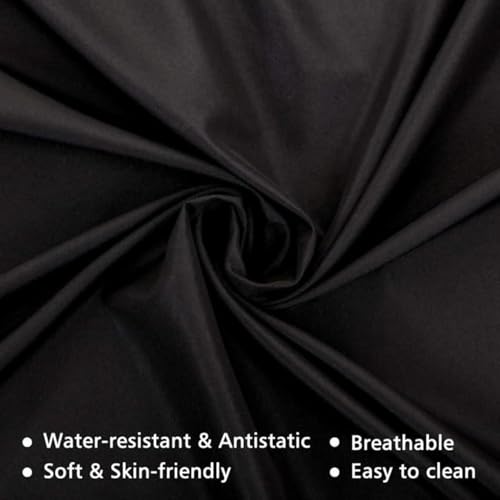 uniformer Hair Cutting Sheet | Waterproof Hair Cutting Apron | Stain-Resistant Hair Cutting Cape | Adjustable & Durable Hair Cutting Cloth | Perfect for Salon | Size 59x51 inches (Black_Pack of 2) - Image 4