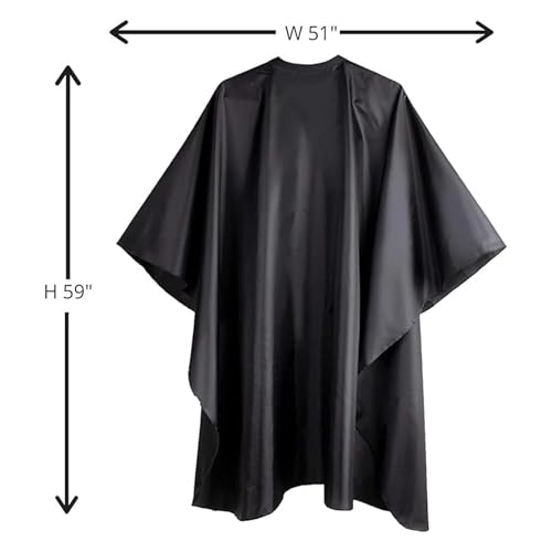 uniformer Hair Cutting Sheet | Waterproof Hair Cutting Apron | Stain-Resistant Hair Cutting Cape | Adjustable & Durable Hair Cutting Cloth | Perfect for Salon | Size 59x51 inches (Black_Pack of 2) - Image 2