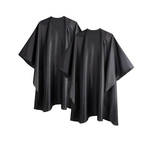 uniformer Hair Cutting Sheet | Waterproof Hair Cutting Apron | Stain-Resistant Hair Cutting Cape | Adjustable & Durable Hair Cutting Cloth | Perfect for Salon | Size 59x51 inches (Black_Pack of 2) - Image 1