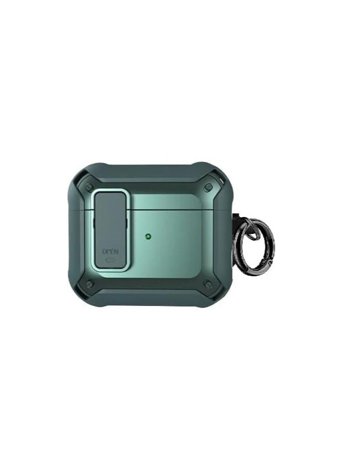 Compatible with AirPods 2 Case 2022 with Keychain Shockproof Flexible Shock Absorption Secure Lock Designed for Men Women Wireless Charging TPU (Green)