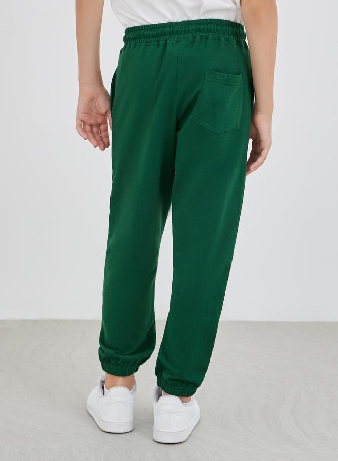 ستايلي بنطلون جوجر سادة أخضر بخصر مطاطي وجيوب مخفية - Image 4