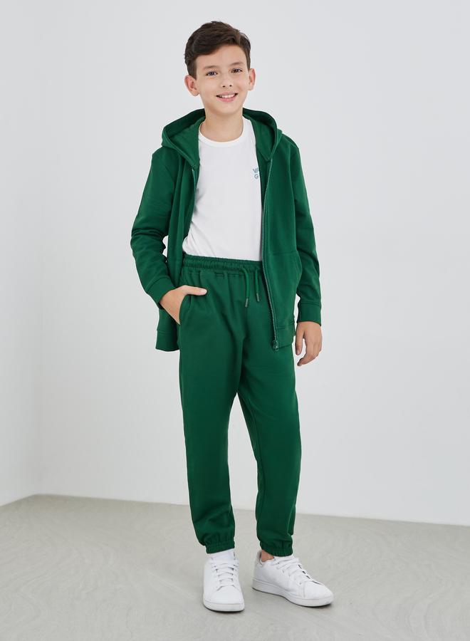 ستايلي بنطلون جوجر سادة أخضر بخصر مطاطي وجيوب مخفية - Image 2