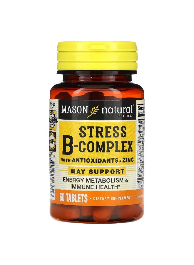 Mason Natural Mason Natural, Stress B-Complex with Antioxidants+Zinc, 60 Tablets  - Image 1