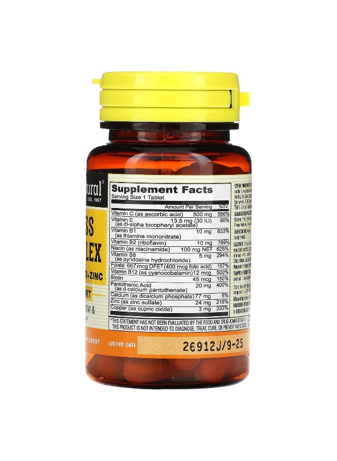 Mason Natural Mason Natural, Stress B-Complex with Antioxidants+Zinc, 60 Tablets  - Image 2