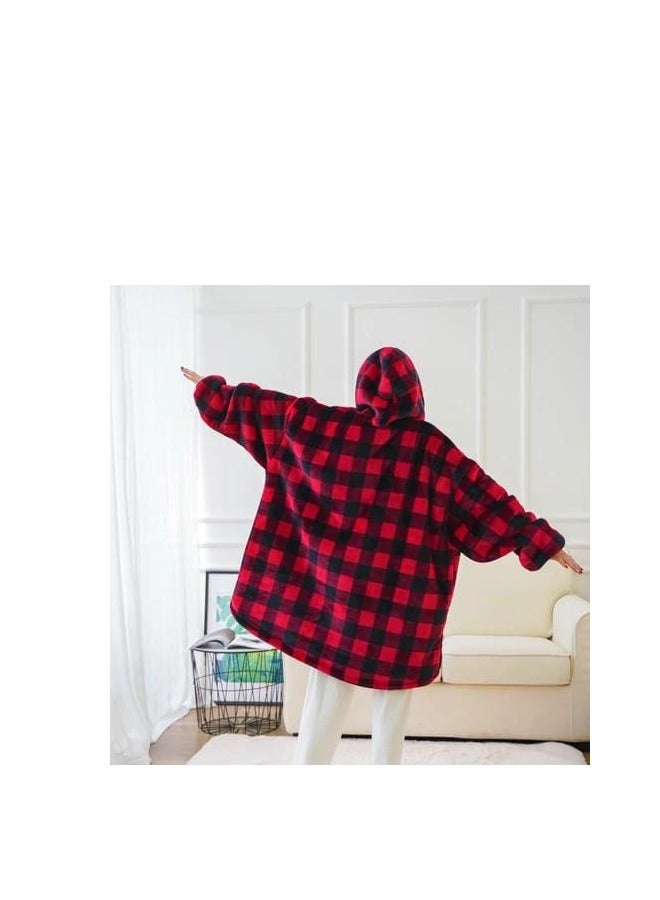 Blanket Hoodie Sweatshirt Oversized TV Blanket Wearable Blanket Super Warm Soft Cozy Fleece Hooded Sweater for Kid/Adult  - Image 3
