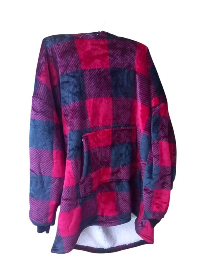 Blanket Hoodie Sweatshirt Oversized TV Blanket Wearable Blanket Super Warm Soft Cozy Fleece Hooded Sweater for Kid/Adult  - Image 4