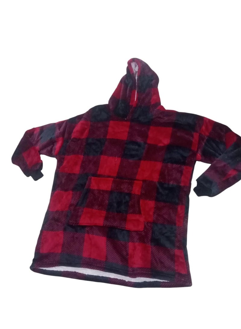 Blanket Hoodie Sweatshirt Oversized TV Blanket Wearable Blanket Super Warm Soft Cozy Fleece Hooded Sweater for Kid/Adult