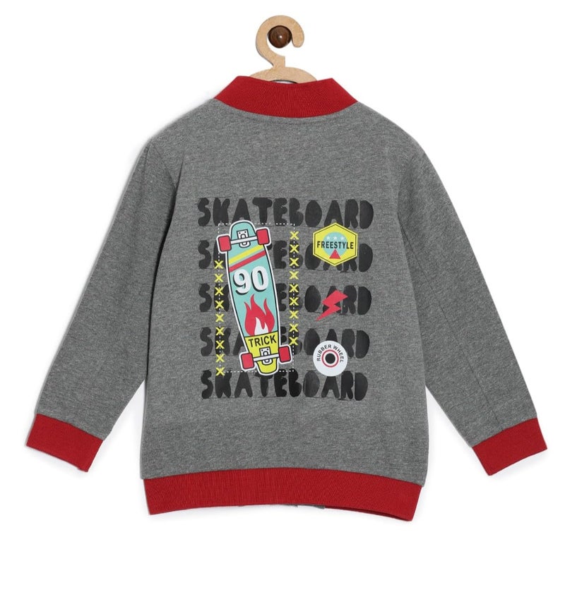 The Mom Store Winter Jackets for Kids | Cute Sweatshirt and Cool Bomber for Baby Boy and Baby Girls | Cotton | with Zippers | Bomber Jacket | Skateboard | 3-4Y - Image 2