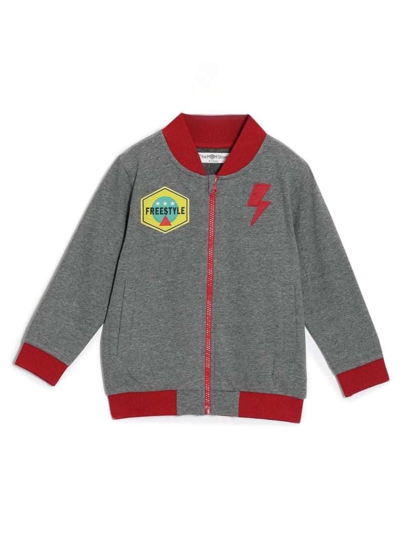 The Mom Store Winter Jackets for Kids | Cute Sweatshirt and Cool Bomber for Baby Boy and Baby Girls | Cotton | with Zippers | Bomber Jacket | Skateboard | 3-4Y - Image 5