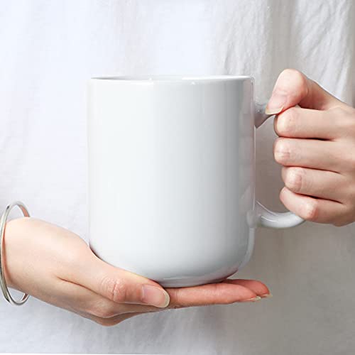 Smilatte 20 OZ Large Coffee Mug, M016 Plain Ceramic Boss Big Tea Cup with Handle for Dad Men, Set of 2, White - Image 5