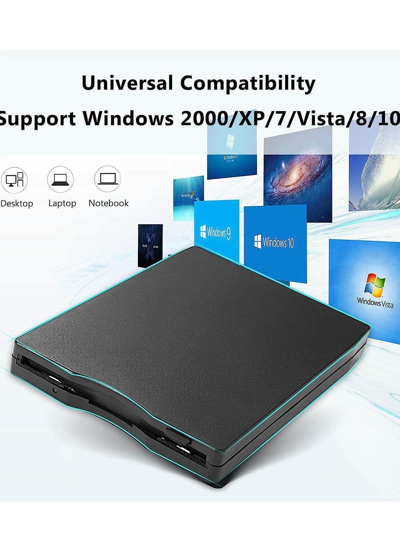 External USB Floppy Drive 3.5-inch Portable 1.44MB FDD, Plug and Play for Windows 2000/XP/Vista/7/8 Laptop - Image 2
