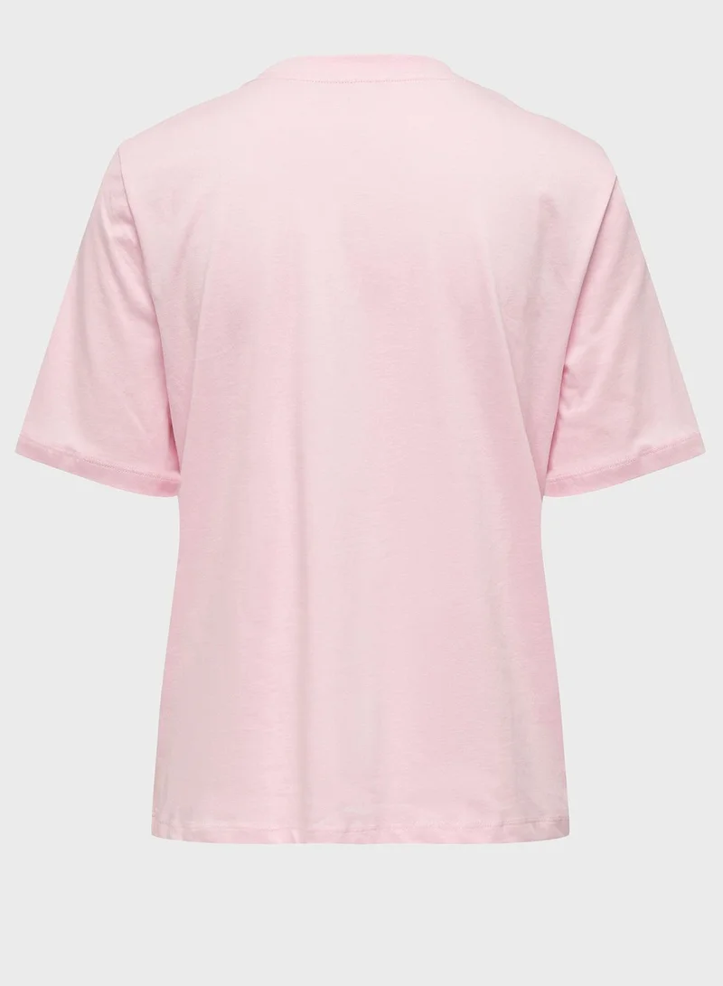 ONLY Crew Neck Printed T-Shirt