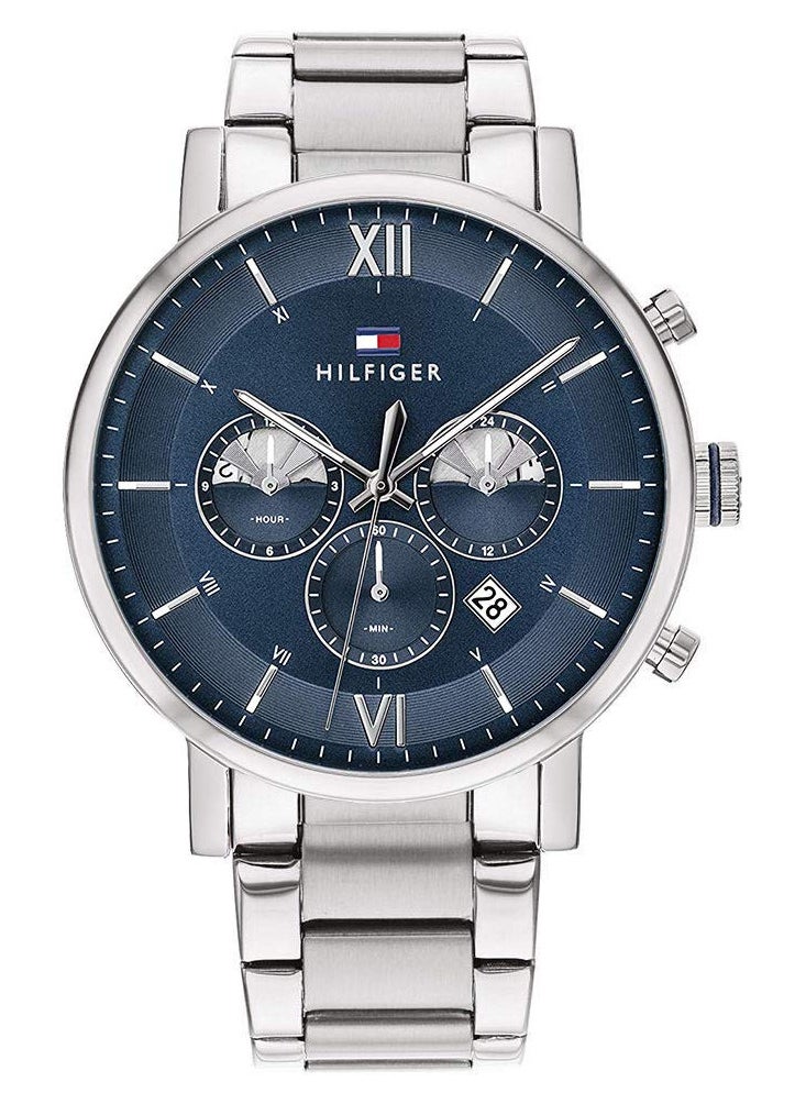 TOMMY HILFIGER - Men's Evan Blue Dial Stainless Steel Watch - 1710409 - Image 1