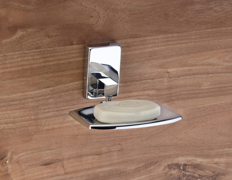 GLOXY Square Shape Wall Mounted Stainless Steel Single Soap Holder for Bathroom, Soap Stands for Bathroom Wall/Soap Tray for Bath Dish Bathroom Accessories and Fittings Rust Free - Image 1