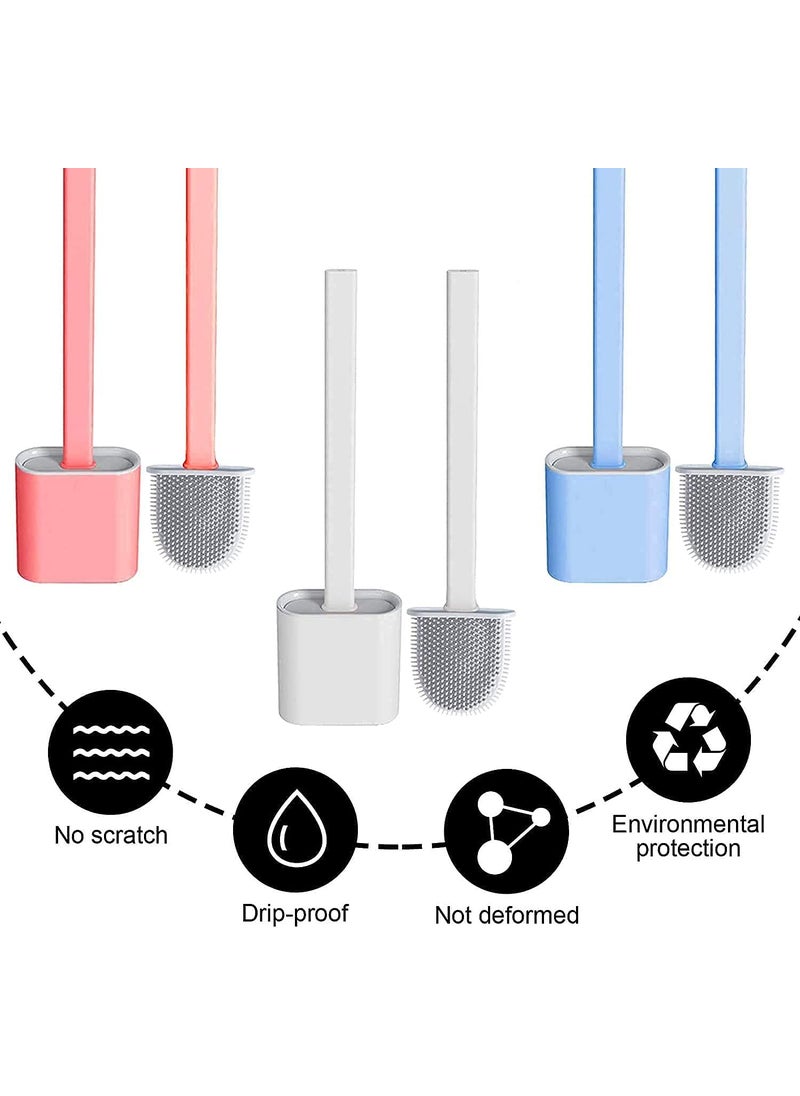 COOFANDY - COOFANDY Toilet Brush with Stand Silicone Flex Toilet Brush Bathroom Cleaning Supplies Household Cleaning Tools, Toilet Brushes for Western, Toilet Holder Stand, Western Toilet Brush for Cleaning - Image 1