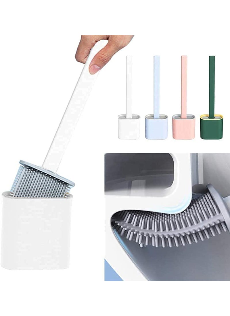 COOFANDY - COOFANDY Toilet Brush with Stand Silicone Flex Toilet Brush Bathroom Cleaning Supplies Household Cleaning Tools, Toilet Brushes for Western, Toilet Holder Stand, Western Toilet Brush for Cleaning - Image 1