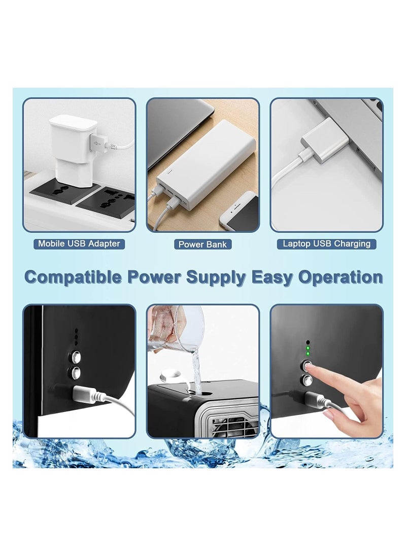 Generic Portable Air Conditioner Fan 3 in 1Mini Cooling Fan with Water Mist Spray 3 Speed Evaporative Air Cooler  - Image 3