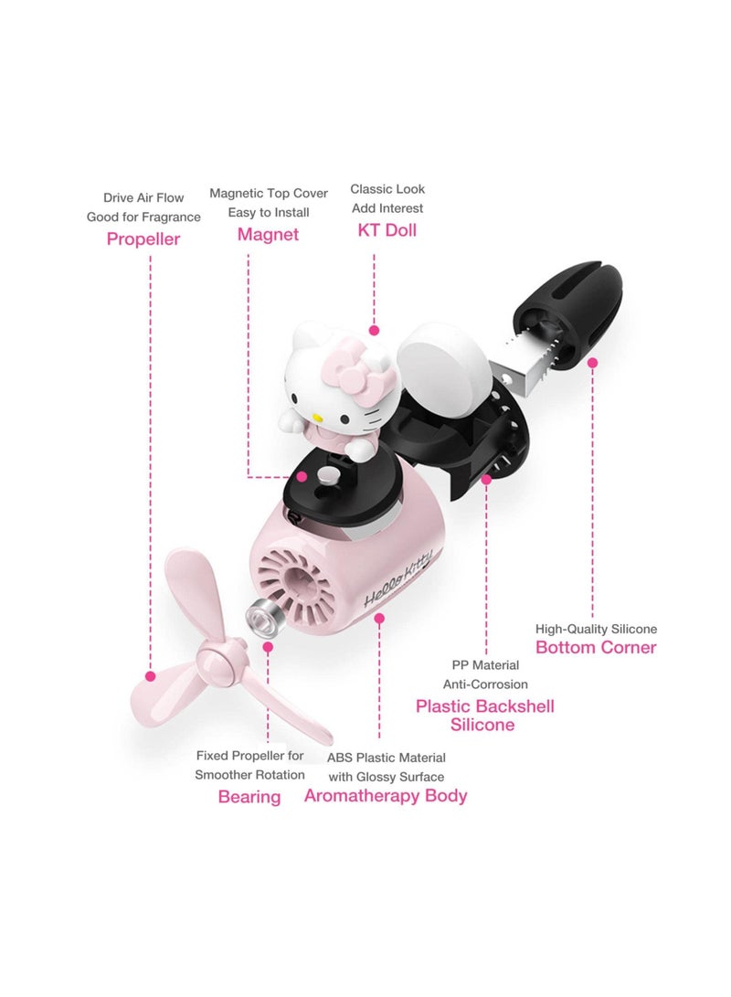 SYOSI Hello Kitty Car Air Fresheners, Car Diffuser Rotating Propeller Air Outlet Vent Fresheners, Vent Clip Air Fresheners for Cars, Creative Car Perfume Decoration - Image 4