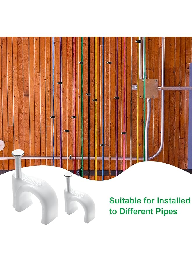 erorex Phitouda 400Pcs Cable Clips 4Mm 6Mm 8Mm 10Mm Half Clamp J Hook With Nail Nail In Cable Clips Ethernet Cable Nails Tacks Clips White - Image 5