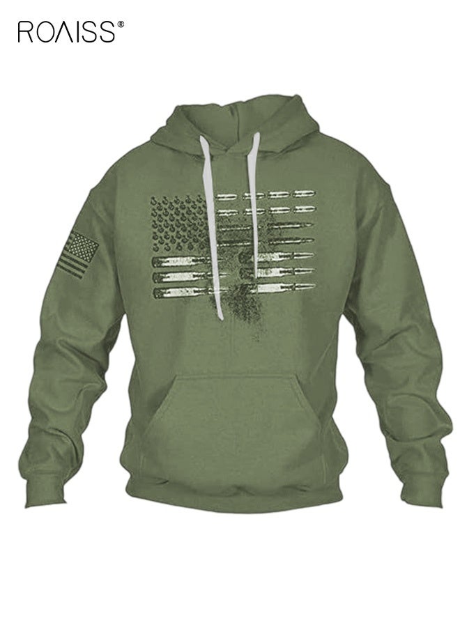 roaiss Men's Autumn Hooded Sweatshirt - Long Sleeve Casual Streetwear with Kangaroo Pocket Soft Fabric, Loose Comfort Fit, Ideal for Daily Wear and Outdoor Activities - Image 1