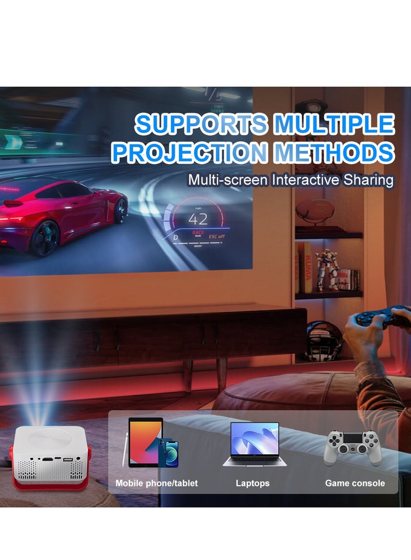 MOMAN M60 ultra-high-definition 1080P projector for home bedroom home theater screen projection for student dormitory projector for mobile phone projection WIFI  - Image 5