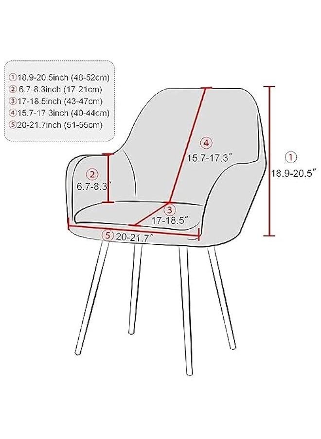 Beauenty Set of 2/4/6 Velvet Dining Chair Covers Slipcovers with Wingback Arms, Stretch Office Chair Slipcovers Moderne Curved Dining Chair Protector Covers, for Bar Party Armchair (Color : Light brown, Size  - Image 2