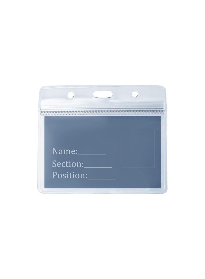 GGOOT 40 PCS Plastic Card Holder, Transparent Clear Horizontal Waterproof Name Tag Badge ID Card Holders ID Badge Card Plastic Wallets Pocket Holder Double Sided Badge Holders Lanyard Card Holder  - Image 3