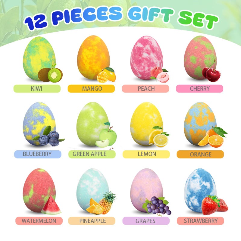 Lisotera Easter Bath Bombs for Kids with Surprise Toys Inside, 12 Pack Dino Egg Bath Bombs with Dinosaur Suction Cup Toys, Easter Basket Stuffers Gifts for Boys Girls, Bubble Bath Fizzy Ball for Kids Birthday - Image 4
