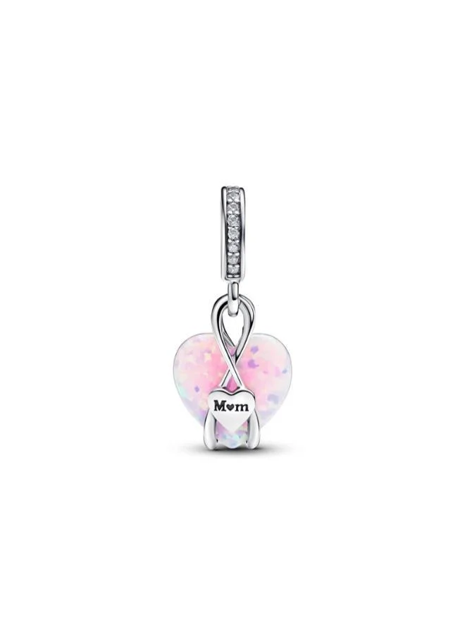 باندورا Mum Opalescent Heart Dangle Charm