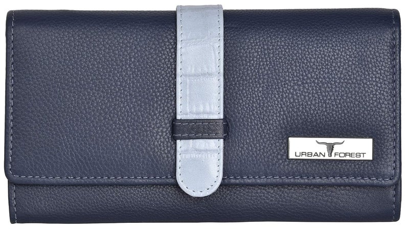 URBANFOREST محفظة داني جلدية زرقاء داكنة للنساء - Image 1