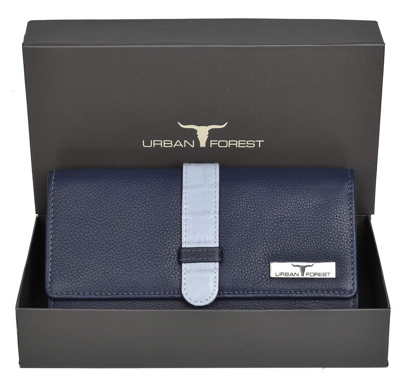 URBANFOREST محفظة داني جلدية زرقاء داكنة للنساء - Image 2