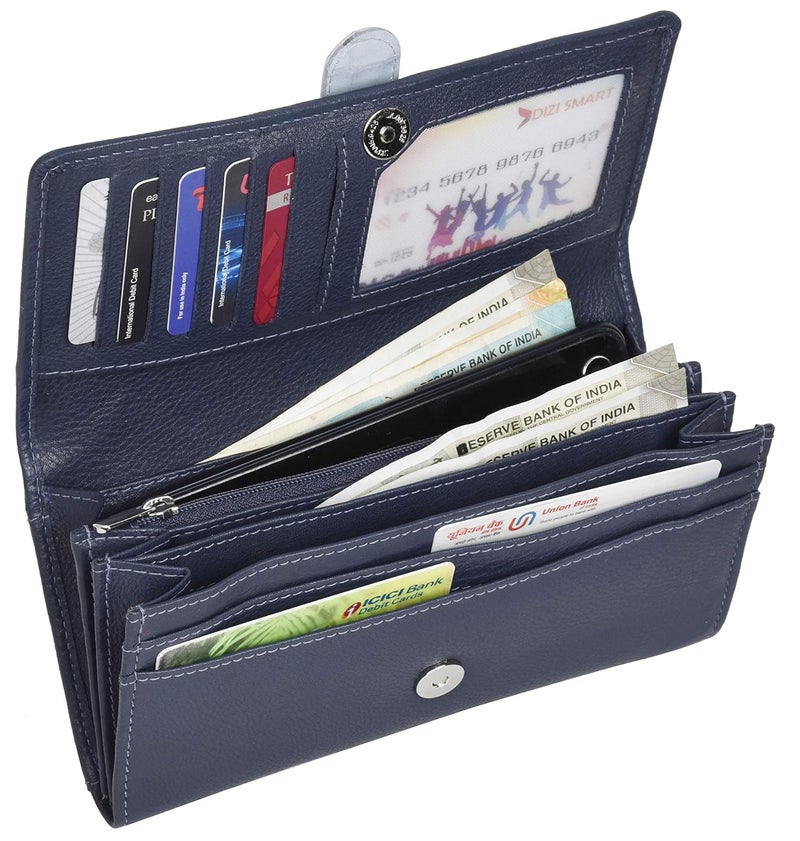 URBANFOREST محفظة داني جلدية زرقاء داكنة للنساء - Image 3