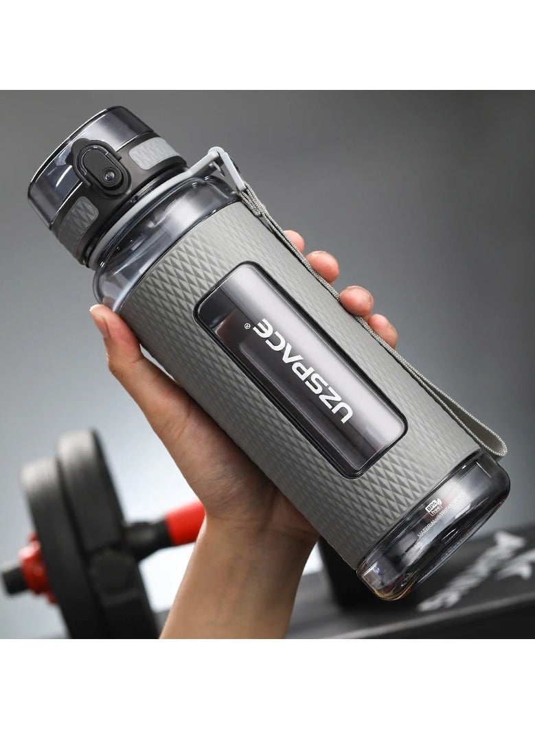 أوسبايس زجاجات مياه رياضية مجانية محمولة من البلاستيك تريتان لصالة الألعاب الرياضية، زجاجة مشروبات مضادة للسقوط ومانعة للتسرب، سعة كبيرة، غلاية لياقة بدنية