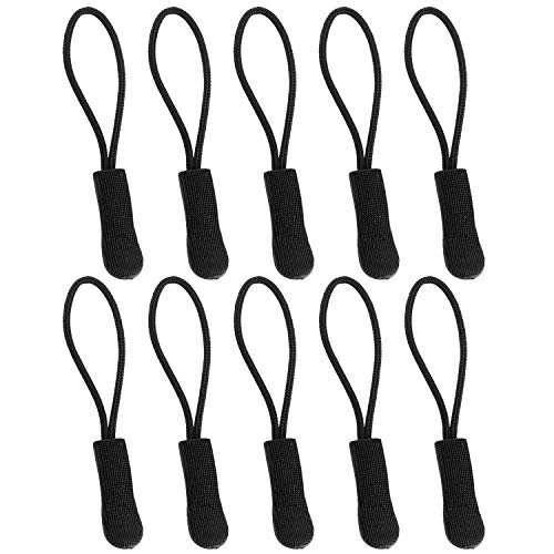 YZSFIRM Luggage Zipper Pull Replacement for Backpack YZSFIRM 10 Pcs Black Zipper Tab 