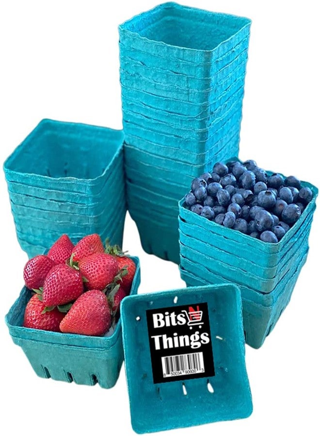 Bits N Things [40 Pack Pint Green Molded Pulp Fiber Berry Basket Produce Vented Container for Fruit and Vegetable - Image 1
