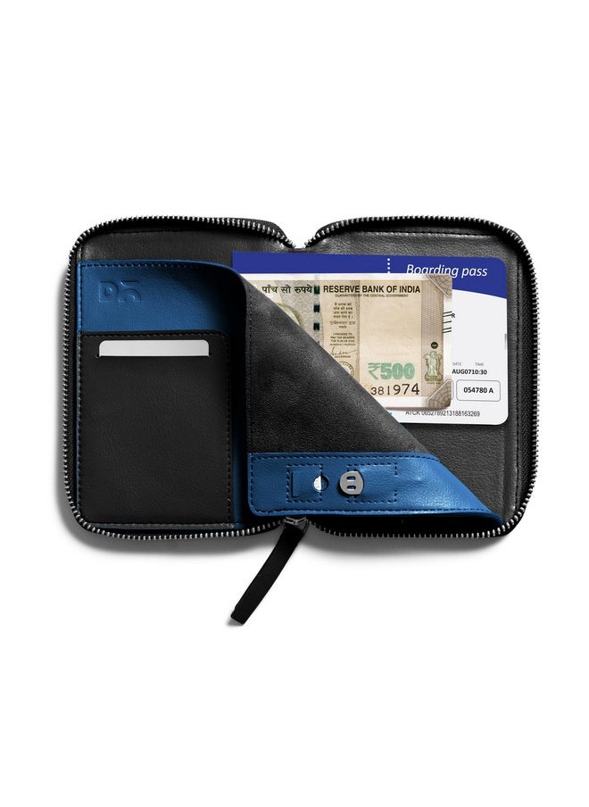 DailyObjects DailyObjects Check-in Travel Passport Wallet Cover for Men and Women | Passport Cover with Zip Around Closure Made of Vegan Leather | Passport Holder with Credit Debit Card Slots - Black  - Image 5