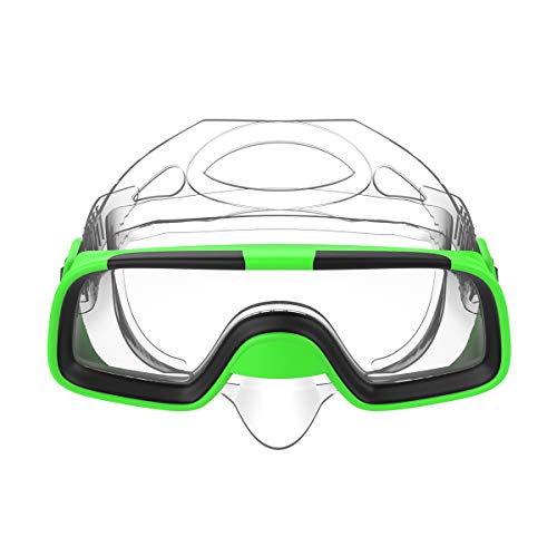 Herbalcandybox Children Kids Swimming Diving Snorkel Breathing Tube Fins Scuba Eyeglasses Set,Green - Image 2