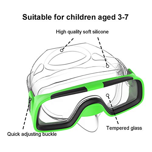 Herbalcandybox Children Kids Swimming Diving Snorkel Breathing Tube Fins Scuba Eyeglasses Set,Green - Image 5