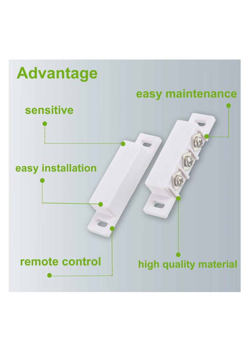 SYOSI - Magnetic Reed Switch, Normally Open and Normally Closed NC NO Magnetic Proximity Switch for Door Alarm, Window Safety, Agnetic Door Switch for DC 5V 12V 24V Light (White, 2 Pack) - Image 1