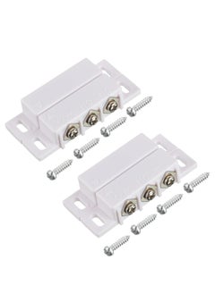 Magnetic Reed Switch, Normally Open and Normally Closed NC NO Magnetic Proximity Switch for Door Alarm, Window Safety, Agnetic Door Switch for DC 5V 12V 24V Light (White, 2 Pack)