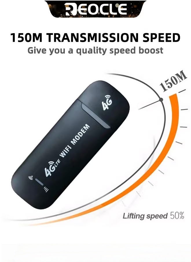 ريوكل محول شبكة 4G LTE USB عالي السرعة لاسلكي واي فاي نقطة اتصال مودم عصا محول شبكة صغير مع وظيفة مشاركة نقطة اتصال واي فاي والتوصيل والتشغيل  - Image 4
