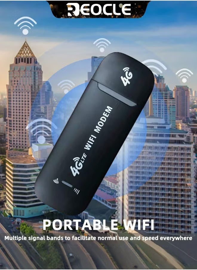 ريوكل محول شبكة 4G LTE USB عالي السرعة لاسلكي واي فاي نقطة اتصال مودم عصا محول شبكة صغير مع وظيفة مشاركة نقطة اتصال واي فاي والتوصيل والتشغيل  - Image 2
