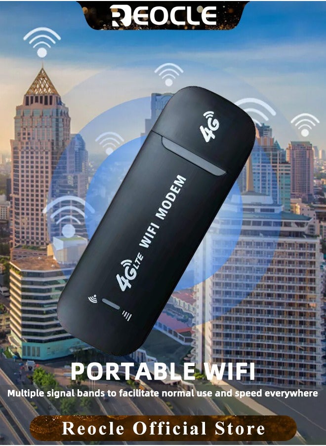 ريوكل - محول شبكة 4G LTE USB عالي السرعة لاسلكي واي فاي نقطة اتصال مودم عصا محول شبكة صغير مع وظيفة مشاركة نقطة اتصال واي فاي والتوصيل والتشغيل - Image 1