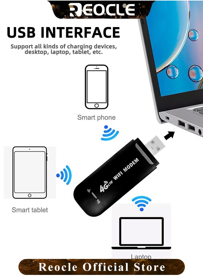 ريوكل - محول شبكة 4G LTE USB عالي السرعة لاسلكي واي فاي نقطة اتصال مودم عصا محول شبكة صغير مع وظيفة مشاركة نقطة اتصال واي فاي والتوصيل والتشغيل - Image 1