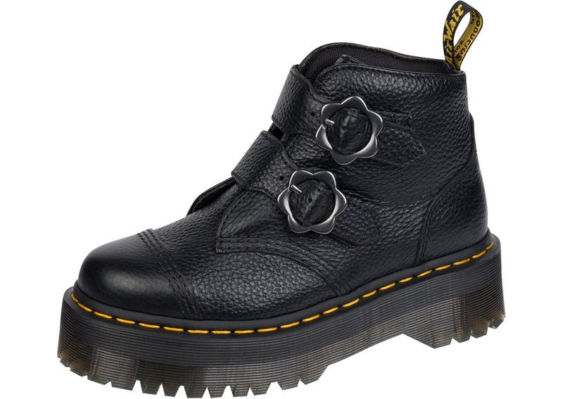 Dr Martens Dr. Martens Women's Devon FLWR Ankle Boot, Black Milled Nappa, 6 - Image 1