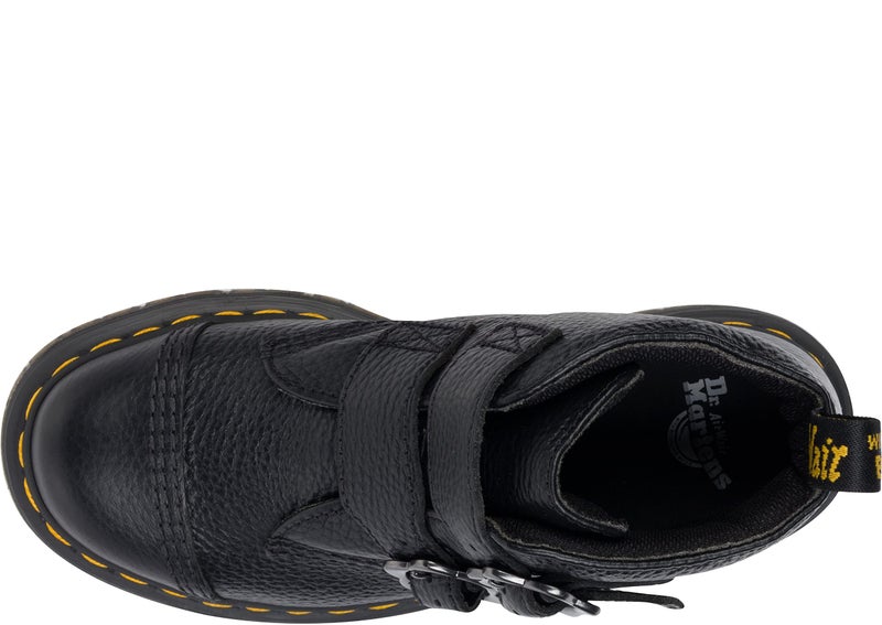 Dr Martens Dr. Martens Women's Devon FLWR Ankle Boot, Black Milled Nappa, 6 - Image 4